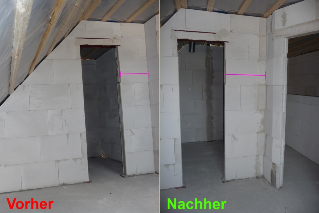 Ankleidezimmer-Tür im Vorher-Nachher-Vergleich