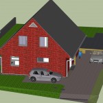 Haus Luftblick Auffahrt (Google Sketchup Rendering)